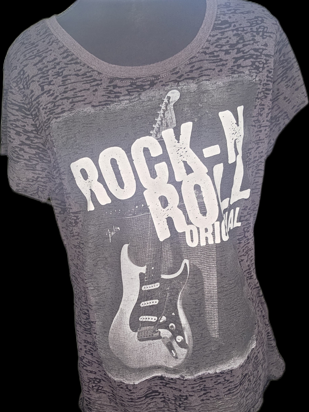 Fender Official Merchandise Women's Gray Rock-N-Roll Graphic Tee